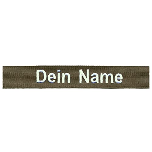 Wolfszeit Namensschild OHNE KLETT - Bestickt mit eigenem Namen/Text - diverse Farben möglich (120mm) - personalisiert