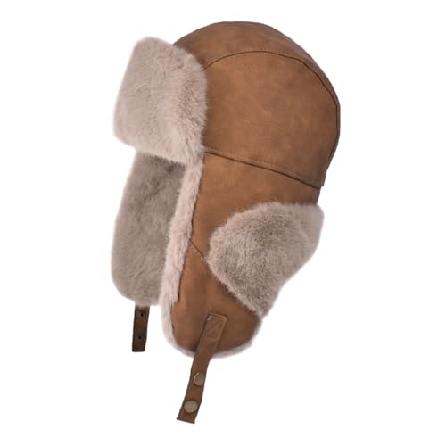 TAGVO Winter Trapper Mütze, Russische Fliegermütze für Herren und Damen, Ushanka Bombermütze mit Ohrklappen, Winddichte Fleecegefütterte Eskimo-Mütze für kaltes Wetter