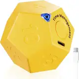 Drehbarer Pomodoro Timer Schreibtisch,Wiederaufladbare Produktivität Timer,Dusche Timer wasserdicht,Magnetische Flip Stummschaltung,Vibration (Yellow)