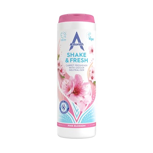 Astonish Shake & Fresh Teppich-Lufterfrischer, beseitigt Gerüche, rosa Blüte, 350 g
