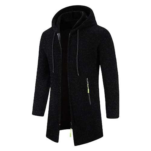 RUMAOZIA Herren Strickjacke Cardigan Feinstrick Sweatjacke mit Reißverschluss Herbst Lange/Kurze Gestrickt Freizeitjacke Bequeme Leichte Wintermantel Regular Fit Pullover Klassisch Sportjacke