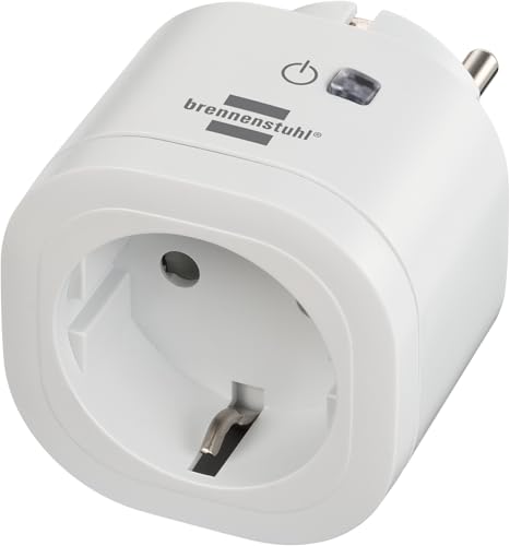 Brennenstuhl Connect WLAN Steckdose WA 3600 XS02 (WiFi Steckdose 2.4 GHz kompatibel mit Alexa und Google Assistant, kein Hub erforderlich, Matter, smarte Steckdose mit Zeitschaltuhr, kostenlose App)