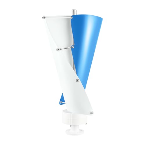 Vertikale Windkraftanlagen 100W Windkraftanlage,Maglev Windturbine Windgenerator Komplettset Windräder Laderegler,Windmill Vertikalachsen Windturbinen Generator 42.65ft/s (12V weiß+blau)