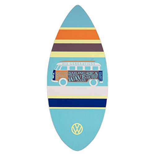 Board Masters VW Collection - Volkswagen Skimboard Echtholz (104 cm) Unisex mit T1 Bulli Bus Design (Gestreift/Blau)