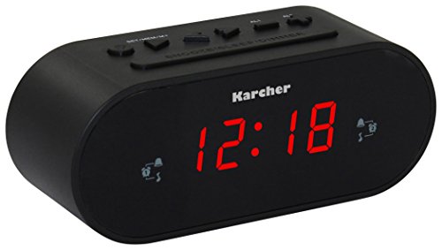 Karcher UR 1030 Uhrenradio (PLL-Radio, dimmbares Display, Dual-Alarm) schwarz, Standard