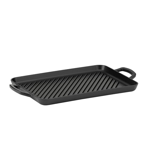 kela Grillplatte Induktion 35 x 25 cm CALIDO, Grillplatte Gusseisen emailliert für den Herd, hitzebeständig bis 300°C, schwarz