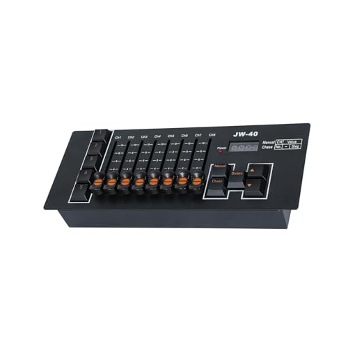 ZonQoonz DMX Controller, 40 CH DMX 512 DJ Controller mit Eingebautem Akku, DMX Mischpult für Bühnenbeleuchtung, DJs, Moving Heads, Bars, Discos, Live Shows, Parties