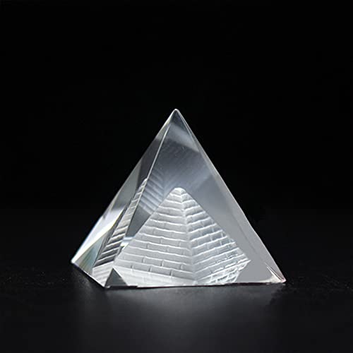 Besimple Klares Kristall-Pyramiden-Prisma, Feng Shui-Meditationskristall für Heimbüro, Kunstdekoration, Ständer für Wohlstand, Positive Energie und viel Glück
