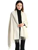 Arctic Penguin Pashmina Schal Kaschmir Stolen Damen Schultertuch für Frauen Hochzeit Kaschmirschal Herren Umschlagtuch Winter/ (Milchig weiß)