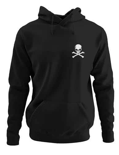 Wolkenbruch® Hoodie Totenkopf Skull Crossbones, schwarz, Gr.L