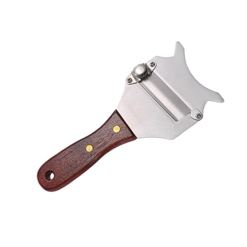 Febbya Edelstahl Käsemesser,Dicke mit Holzgriff Aufhängeloch Cheese Slicer mit Einstellbarer Käseschneider Professioneller Trüffelschneider Knoblauchhobel für Schokolade Gemüse Knoblauch Pilze Obst