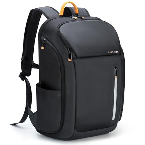 Ponhog Rucksack Herren - Laptop Rucksack 17 Zoll Laptoptasche mit Anti Diebstahl Computerfach laptop Rucksacks für Männer Frauen Business Arbeit Reisen Rucksack, Schwarz