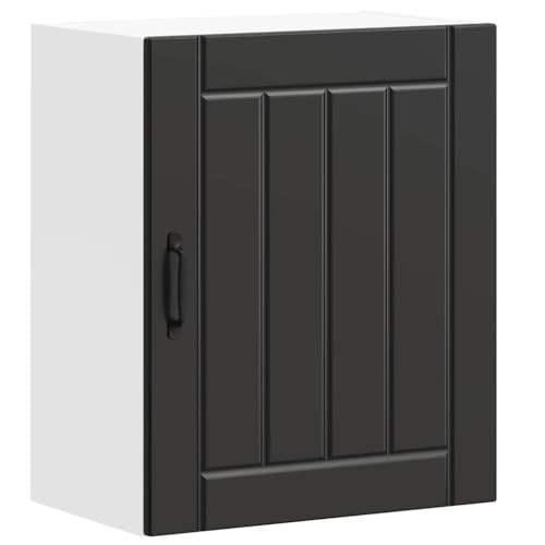 vidaXL Küchen-Hängeschrank Lucca Schwarz Holzwerkstoff, Wandschrank Küche, Wandschrank, Oberschrank, Küchenschrank, Hängeschrank, Oberschrank Küche