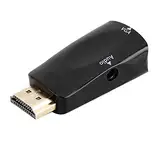 Hdmi Auf Klinke 3.5 Adapter, HD 1080P HDMI-Buchse auf VGA-Buchse Konverter Adapter Mit 3,5 mm Audio Klinkenkabel (Schwarz)