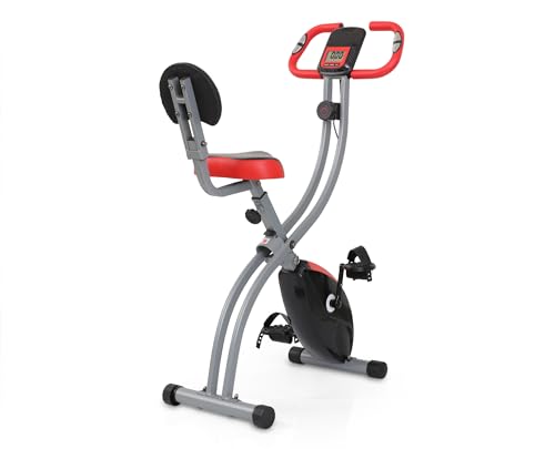 Ultrasport F-Bike 200B, Fitnessgerät zum gelenkschonenden Ausdauertraining zuhause, wie ein Ergometer, Heimtrainer nutzbar, klappbarer Hometrainer mit acht Widerstandsstufen, Schwarz / Rot