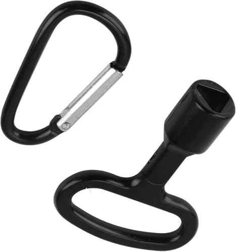 Dreikantschlüssel Mülltonnen, schaltschrankschlüssel, Elektrokästen und Wasserzähler, Robuster Metall Dreiecksschlüssel, Schwarz, Zinklegierung, 2 Stück, T-Griff Design für einfache Handhabung
