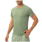 WKAYsIV Set Herren Lose Trockenen Saugfähigen Atmungsaktiv Fitness Sport Casual Herren Größe L(Grün XL)