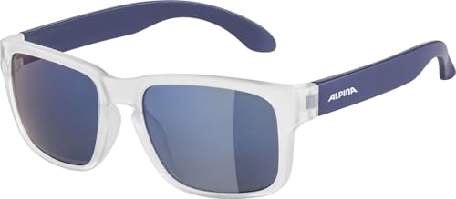 ALPINA MITZO - Verspiegelte und Bruchsichere Sonnenbrille Mit 100% UV-Schutz Für Kinder, blue-transparent matt