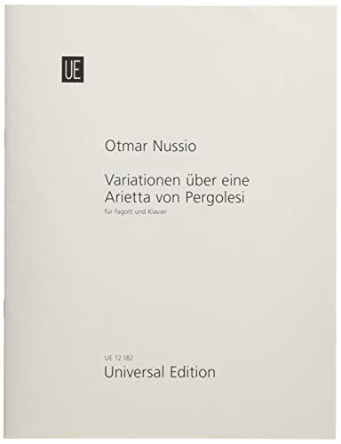 "Variations on Arietta by Pergolesi" Edition für Bassoon and Piano by Otmar Nussio