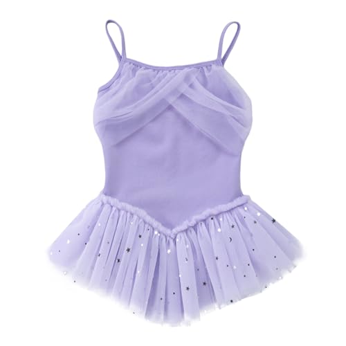 Generisch Mädchen Kleider Set Elegante Schöne Freizeit Kleinkind Mädchen ärmelloses Tüllkleid Tanzparty Kleider Kleidung Mädchen Kleider Hochzeit Einschulung Festlich (Purple, 4-5 Years)