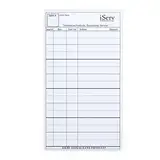 iServ Guest Checks, Server-Bestellblöcke, 30 Blöcke/Packung, ohne Heftklammern, hergestellt in den USA, entworfen für Server, Kellner, Kellnerin, Kellnerpersonal, passt in Serverbuch/Kellnerbuch,