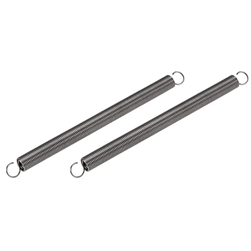 QUARKZMAN 150mm Freie Länge Doppelhaken Zugfeder x 2 Stk. Metall Erweiterung Spiralfedern für Industriemaschinen Schwarz