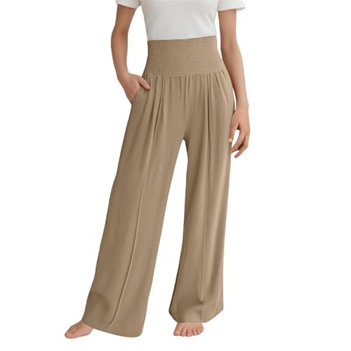 Generisch Trainingshose Kinder Lange Sommerhose Mädchen Leicht Elegant Stoffhose Casual Lose Leinenhose Einfarbig Mode Sommer Hose Baumwolle Leinen Strandhose