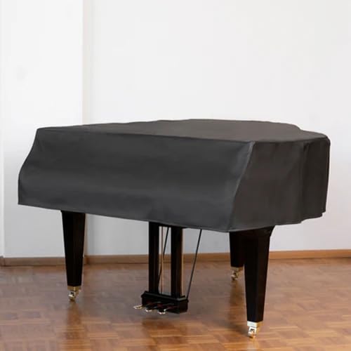 Cutfouwe Grand Piano Cover,Flügel Klavier Abdeckung -Kunstleder Klavier staubschutz-Schwarze Grand Piano Abdeckung -Wasserdicht-staubdicht,Schwarz,160cm