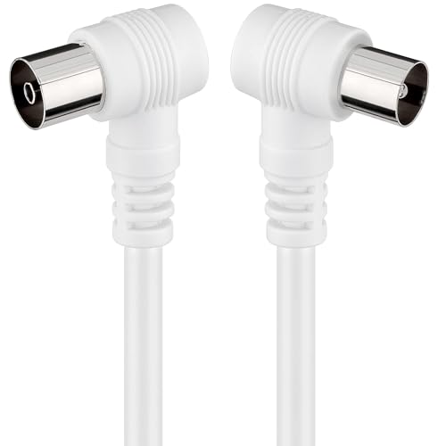 CABLEPELADO 75 Ohm TV-Antenne abgewinkeltes Kabel,1,5m,weiß