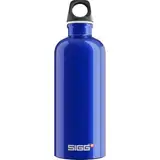 SIGG - Alu Trinkflasche - Traveller Dunkelblau - Klimaneutral Zertifiziert - Für Kohlensäurehaltige Getränke Geeignet - Auslaufsicher - Federleicht - BPA-frei - Outdoor - 0,6L