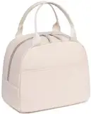 LEDAOU isolierte Lunch-Box Frauen wiederverwendbare Lunch-Tasche Cord Mittagessen Tote Handtaschen auslaufsichere thermische Kühler Mittagessen Fall große Kapazität (Reines Beige)