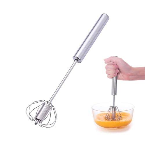 Halbautomatischer Eierschläger aus Edelstahl, Handmixer, multifunktionaler Milchaufschäumer, Mixer, Küchengerät for Mischen, Rühren und Schlagen (Size : Medium)