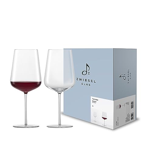 Zwiesel Glas Bordeaux Rotweinglas Vervino (2-er Set), edle Bordeauxgläser für Rotwein, spülmaschinenfeste Tritan®-Kristallgläser, Made in Germany (Art.-Nr. 122170)