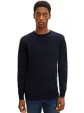 TOM TAILOR Herren 1012819 Basic Strickpullover Mit Crewneck, 13160 - Knitted Navy Melange, XXL EU