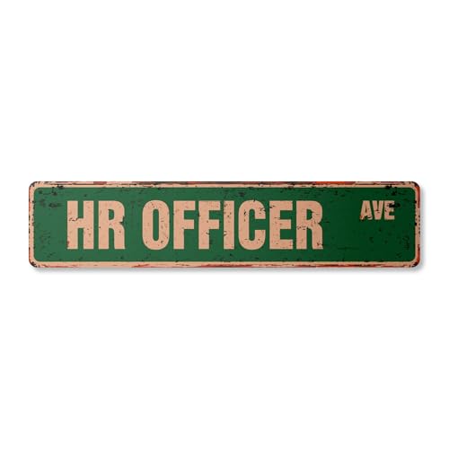 HR OFFICER Vintage Straßenschild Personalabteilung Beschäftigungsabteilung