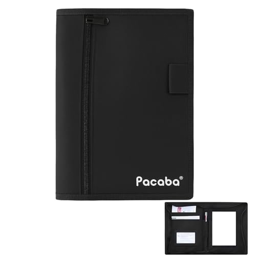 Pacaba Auto Handschuhfach Organizer, Dokumentenmappe a5 Mehrzweck Soft Zipper Registrierung Pouch Owner's Manual Wallet Center Console Storage Box Pouch für Karten Autozubehör Bordmappe