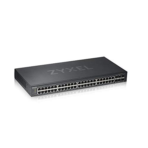 Zyxel Nebula Gigabit Ethernet Smart-Managed Switch mit 48 Ports und vier Gigabit-Combo-Ports sowie zwei SFP-Ports und Hybrid Cloud-Modus, Lifetime Garantie [GS1920-48v2]