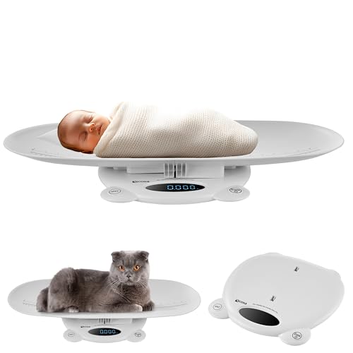 3in1 Babywaage Tierwaage & Personenwaage LED-Display Digitale Waage mit Tara-/Hold-Funktion 120kg Kapazität5g/50g Genauigkeit Gewichtseinheiten: kg/lb/st robustes ABS-Design batteriebetrieben