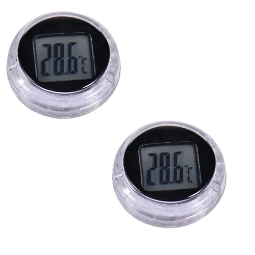 2Stk Motorrad-Thermometer, Digitales Motorrad-Thermometer, Wasserdichtes -Motorrad-Lenker-Thermometer, Kleines Thermometer Für Das Armaturenbrett Im,Rundes Mini-Thermometer Zum Aufkleben