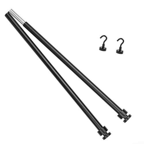 Tischstange Zubehör für Camping Tragbare magnetische Aluminiumstange erweiterbare Hängestange für Campingtische Eisenregale Kühlschränke Schnelle Einrichtung Platzsparend 50 cm Schwarz