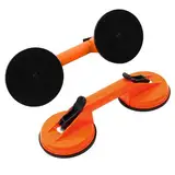 ToKinCen 2 Pack Saugheber,Fliesensauger Heber,Ergonomisch und rutschfest,Tragfähigkeit 100kg Für den Transport von Laminaten, Fliesen, Glas (orange)