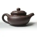 Teekanne, chinesischer Gongfu, echter schwarzer Ton, Zisha, 284 ml, klassische Fanggu-Topf, Teesieb (Zini Purple Ton)