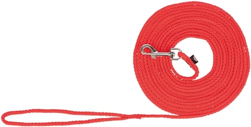 TRIXIE Schleppleine S–M, 10 m ø 5 mm in rot - Lange Hundeleine für Training und Outdoor - für kleine bis mittelgroße Hunde - 19763