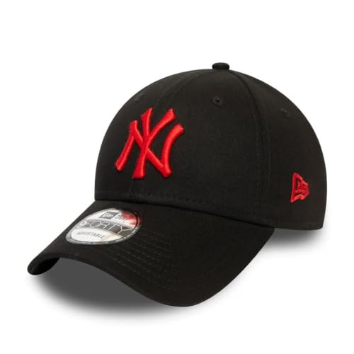 New Era New York Yankees MLB League Essential Black/Scarlet 9Forty Adjustable Cap - One-Size