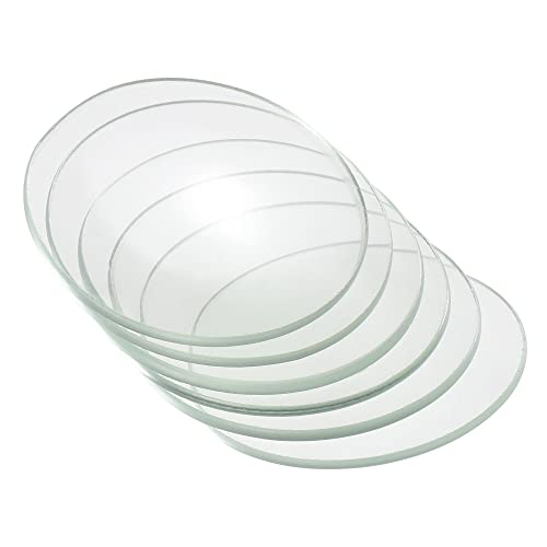 PATIKIL 50mm Uhrglas 12Pack Becher Deckel Labor Glas Zubehör Glatte Kante Fasenbogen Kristalllinse Glas Ersatzteile, Durchsichtig