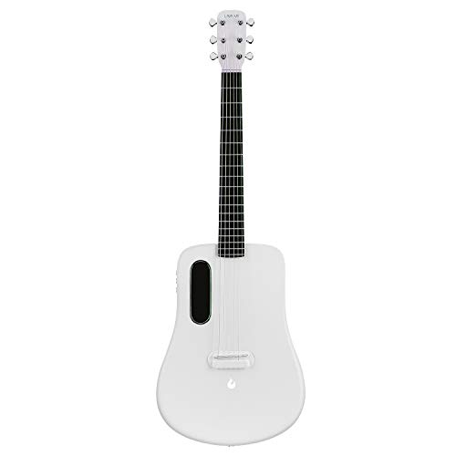 LAVA ME 3 Elektro Akustik Gitarre Kohlefaser Smart Gitarre mit Tuner, mehrere Performance-Effekte, geeignet für Anfänger, Erwachsene, rechts Reise-Gitarre Grau 36 Zoll Ideal Tasche