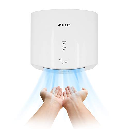 AIKE Händetrockner 10 Sekunden Trocknen Energiesparend Kommerziell Elektrischer Händetrockner Automatisch für Küche Badezimmer Toilette AK2630S 220V 1400W Weiß