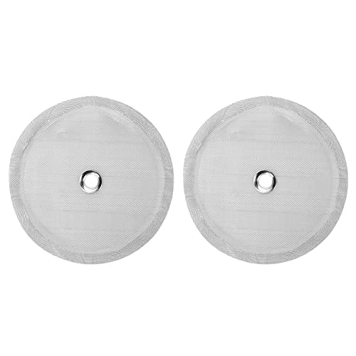 ANKROYU Edelstahl Mesh Filter, 2 Stück, 100 Mesh Ersatzfilter, Ersatzfilter Für Französische Kaffeemaschinen, Wiederverwendbarer Ersatzfilter, Kaffeemaschinenzubehör Mit Metall Mittelkreis, Silber