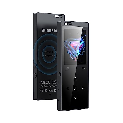 128GB MP3 Player Bluetooth 5.2, DODOSOUL MP3-Player mit Kopfhörer, FM-Radio,Diktiergerät, Mini-Design,HiFi-Sound, E-Book Reader, Fotoalbum, Ideal für Sport, Lautsprecher