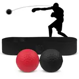 Rseuphiee Boxen Reflexball, Boxen Training Ball, 2 Verschiedene Boxbälle, 1 Verstellbares Stirnband, Boxtraining Trainingsgerät, für Reaktion, Agilität, Schlaggeschwindigkeit, Kampffähigkeit